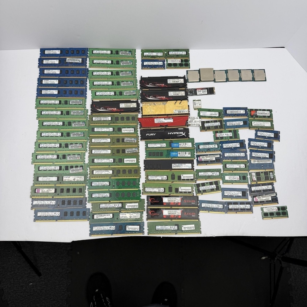 Tested Working Mixed DDR3 DDR4 RAM CPU SSD Desktop Laptop Lot Fully Functional